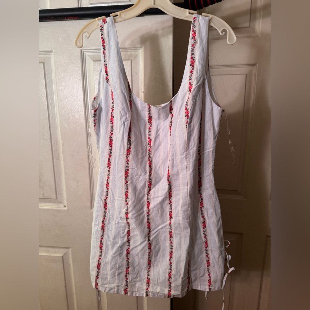 Floral Striped High Low Dress